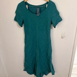 Cut Loose Teal Linen Midi Dress